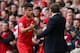 LIVERPOOL, ENGLAND - APRIL 13: Liverpool Manager Brendan Rodgers congratulates Philippe Coutinho as he is substituted during the Barclays Premier League match between Liverpool and Manchester City at Anfield on April 13, 2014 in Liverpool, England. (Photo by Alex Livesey/Getty Images)