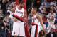 PORTLAND, OR - MARCH 16: LaMarcus Aldridge #12 of the Portland Trail Blazers and Damian Lillard #0 of the Portland Trail Blazers confer during the game between the Detroit Pistons and the Portland Trail Blazers on March 16, 2013 at the Rose Garden Arena in Portland, Oregon. NOTE TO USER: User expressly acknowledges and agrees that, by downloading and or using this photograph, user is consenting to the terms and conditions of the Getty Images License Agreement. Mandatory Copyright Notice: Copyright 2013 NBAE (Photo by Sam Forencich/NBAE via Getty Images)