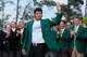 AUGUSTA, GA - APRIL 13: Bubba Watson of the United States poses with the green jacket after winning the 2014 Masters Tournament by a three-stroke margin at Augusta National Golf Club on April 13, 2014 in Augusta, Georgia. (Photo by David Cannon/Getty Images)