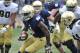 Notre Dame running back Greg Bryant heads up field during the Blue Gold game an NCAA football game marking the end of spring practice at Notre Dame Stadium Saturday April 12, 2014 in South Bend, Ind. (AP Photo/Joe Raymond)