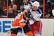 PHILADELPHIA, PA - OCTOBER 24: Zac Rinaldo #36 of the Philadelphia Flyers and Derek Dorsett #15 of the New York Rangers fight in the first period at the Wells Fargo Center on October 24, 2013 in Philadelphia, Pennsylvania. (Photo by Drew Hallowell/Getty Images)