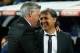 MADRID, SPAIN - MARCH 23: Carlo Ancelotti, coach of Real Madrid greets Gerardo Martino, coach of Barcelona during the La Liga match between Real Madrid CF and FC Barcelona at the Bernabeu on March 23, 2014 in Madrid, Spain. (Photo by Gonzalo Arroyo Moreno/Getty Images)