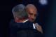 BERLIN, GERMANY - NOVEMBER 14: Jupp Heynckes and Josep Guardiola talk on stage at the Bambi Awards 2013 at Stage Theater on November 14, 2013 in Berlin, Germany. (Photo by Luca Teuchmann/Getty Images)