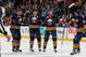 BUFFALO, NY - FEBRUARY 25: Christian Ehrhoff #10 of the Buffalo Sabres celebrates his game-winning goal with teammates Alexander Sulzer #52, Zemgus Girgensons #28 and Marcus Foligno #82 in their 3-2 win against the Carolina Hurricanes on February 25, 2014 at the First Niagara Center in Buffalo, New York. (Photo by Bill Wippert/NHLI via Getty Images)