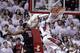 Louisville's Wayne Blackshear (20) defends as Temple's Anthony Lee scores during the first half of an NCAA college basketball game, Friday, Feb. 14, 2014, in Philadelphia. (AP Photo/H. Rumph Jr.)