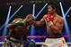 LAS VEGAS, NV - APRIL 12: Manny Pacquiao throws a right hand at Timothy Bradley at the MGM Grand Garden Arena on April 12, 2014 in Las Vegas, Nevada. (Photo by Jeff Gross/Getty Images)