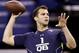 Central Florida quarterback Blake Bortles runs a drill at the NFL football scouting combine in Indianapolis, Sunday, Feb. 23, 2014. (AP Photo/Nam Y. Huh)