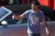 Atletico's Diego Costa arrives at the club's training ground in Madrid, Spain,Tuesday April 8, 2014. Atletico Madrid will play FC Barcelona Wednesday in a 2nd leg, quarterfinal Champions League soccer match in Madrid. (AP Photo/Paul White)