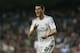 Real's Alvaro Morata celebrates his goal during a Spanish La Liga soccer match between Real Madrid and Almeria at the Santiago Bernabeu stadium in Madrid, Spain, Saturday, April 12, 2014. (AP Photo/Andres Kudacki)