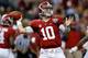 NEW ORLEANS, LA - JANUARY 02: AJ McCarron #10 of the Alabama Crimson Tide throws a pass against the Oklahoma Sooners during the Allstate Sugar Bowl at the Mercedes-Benz Superdome on January 2, 2014 in New Orleans, Louisiana. (Photo by Kevin C. Cox/Getty Images)