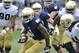 Notre Dame running back Greg Bryant heads up field during the Blue Gold game an NCAA football game marking the end of spring practice at Notre Dame Stadium Saturday April 12, 2014 in South Bend, Ind. (AP Photo/Joe Raymond)