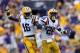 LSU defensive backs Tre'Davious White (left) and Jalen Mills (right) celebrate a big play.