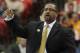 Missouri head coach Frank Haith speaks to his players against Florida during the first half of an NCAA college basketball game in the quarterfinal round of the Southeastern Conference men's tournament, Friday, March 14, 2014, in Atlanta. (AP Photo/Steve Helber)