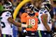 EAST RUTHERFORD, NJ - FEBRUARY 02: Peyton Manning #18 of the Denver Broncos looks on against the Seattle Seahawks during Super Bowl XLVIII at MetLife Stadium on February 2, 2014 in East Rutherford, New Jersey. (Photo by Jamie Squire/Getty Images)