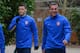 ST ALBANS, ENGLAND - MARCH 10: Mesut Ozil and Lukas Podolski walk out during the Arsenal training session at London Colney on March 10, 2014 in St Albans, England. (Photo by Michael Regan/Getty Images)