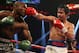 LAS VEGAS, NV - APRIL 12: Manny Pacquiao throws a right hand at Timothy Bradley at the MGM Grand Garden Arena on April 12, 2014 in Las Vegas, Nevada. (Photo by Jeff Gross/Getty Images)