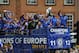 LONDON, ENGLAND - MAY 20: The Chelsea team celebrate from an open top bus during the Chelsea victory parade following their UEFA Champions League and FA Cup victories on May 20, 2012 in London, England. (Photo by Steve Bardens/Getty Images)