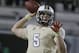 Central Florida quarterback Blake Bortles warms up prior to the first half of an NCAA college football game against Rutgers in Orlando, Fla., Thursday, Nov. 21, 2013.(AP Photo/John Raoux)
