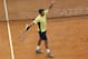 Stanislas Wawrinka of Switzerland acknowledges applause after defeating Milos Raonic of Canada during their quarterfinals match of the Monte Carlo Tennis Masters tournament in Monaco, Friday, April 18, 2014. Wawrinka won 7-6 6-2. (AP Photo/Michel Euler)