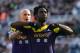 NEWCASTLE-UPON-TYNE, ENGLAND - APRIL 19: Wilfried Bony of Swansea City celebrates with Jonjo Shelvey of Swansea City (L) after scoring the winning goal during the Barclays Premier League fixture between Newcastle United and Swansea City at St. James Park on April 19, 2014 in Newcastle-upon-Tyne, England. (Photo by Dave Thompson/Getty Images)