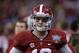 Alabama quarterback AJ McCarron (10) walks on the sideline in the second half of the NCAA college football Sugar Bowl against Oklahoma in New Orleans, Thursday, Jan. 2, 2014. (AP Photo/Patrick Semansky)