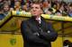 NORWICH, ENGLAND - APRIL 20: Manager Brendan Rodgers of Liverpool looks on during the Barclays Premier League match between Norwich City and Liverpool at Carrow Road on April 20, 2014 in Norwich, England. (Photo by Michael Regan/Getty Images)