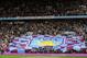 Aston Villa supporters show a Villa flag before the English Premier League soccer match between Aston Villa and Southampton at Villa Park, in Birmingham, England, Saturday, April 19, 2014. (AP Photo/Rui Vieira)