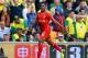NORWICH, ENGLAND - APRIL 20: Raheem Sterling of Liverpool celebrates scoring their third goal during the Barclays Premier League match between Norwich City and Liverpool at Carrow Road on April 20, 2014 in Norwich, England. (Photo by Michael Regan/Getty Images)