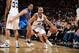 SAN ANTONIO, TX - APRIL 20: Tony Parker #9 of the San Antonio Spurs drives against the Dallas Mavericks in Game One of the Western Conference Quarterfinals during the 2014 NBA Playoffs on April 20, 2014 at the AT&T Center in San Antonio, Texas. NOTE TO USER: User expressly acknowledges and agrees that, by downloading and/or using this Photograph, user is consenting to the terms and conditions of the Getty Images License Agreement. Mandatory Copyright Notice: Copyright 2013 NBAE (Photo by Garrett W. Ellwood/NBAE via Getty Images)