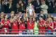 LONDON, ENGLAND - MAY 25: Claudio Pizarro of Bayern Muenchen lifts the trophy in celebration alongside team mates after victory in the UEFA Champions League final match between Borussia Dortmund and FC Bayern Muenchen at Wembley Stadium on May 25, 2013 in London, United Kingdom. (Photo by Alex Grimm/Getty Images)