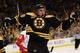 BOSTON, MA - APRIL 20: Reilly Smith #18 of the Boston Bruins celebrates a goal against the Detroit Red Wings in Game Two of the First Round of the 2014 Stanley Cup Playoffs at TD Garden on April 20, 2014 in Boston, Massachusetts. (Photo by Brian Babineau/NHLI via Getty Images)