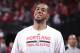 PORTLAND, OR - APRIL 6: LaMarcus Aldridge #12 of the Portland Trail Blazers smiles during warm ups before the game against the New Orleans Pelicans on April 6, 2014 at the Moda Center Arena in Portland, Oregon. NOTE TO USER: User expressly acknowledges and agrees that, by downloading and or using this photograph, user is consenting to the terms and conditions of the Getty Images License Agreement. Mandatory Copyright Notice: Copyright 2014 NBAE (Photo by Sam Forencich/NBAE via Getty Images)
