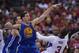 Apr 19, 2014; Los Angeles, CA, USA; Golden State Warriors guard Klay Thompson (11) guards Los Angeles Clippers guard Chris Paul (3) in the first quarter in game one during the first round of the 2014 NBA Playoffs at Staples Center. Mandatory Credit: Jayne Kamin-Oncea-USA TODAY Sports