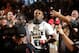Sep 21, 2013; Toronto, Ontario, CAN; Jon Jones enters the octagon before his fight against Alexander Gustafsson (not pictured) during their light heavyweight championship bout at UFC 165 at the Air Canada Centre. Mandatory Credit: Tom Szczerbowski-USA TODAY Sports