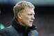 Manchester United's manager David Moyes looks on during their English Premier League soccer match against Everton at Goodison Park in Liverpool, England, Sunday April 20, 2014. (AP Photo/Clint Hughes)
