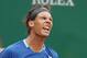 Rafael Nadal of Spain reacts after losing a point against David Ferrer of Spain during their quarterfinals match of the Monte Carlo Tennis Masters tournament in Monaco, Friday, April 18, 2014. Ferrer won 7-6 6-4. (AP Photo/Michel Euler)