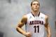 LAS VEGAS, NV - MARCH 15: Aaron Gordon #11 of the Arizona Wildcats is introduced before the championship game of the Pac-12 Basketball Tournament against the UCLA Bruins at the MGM Grand Garden Arena on March 15, 2014 in Las Vegas, Nevada. UCLA won 75-71. (Photo by Ethan Miller/Getty Images)
