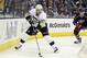 Pittsburgh Penguins' Sidney Crosby plays against the Columbus Blue Jackets during a first-round NHL playoff hockey game Monday, April 21, 2014, in Columbus, Ohio. (AP Photo/Jay LaPrete)
