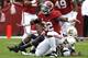 Alabama linebacker C.J. Mosley (32) celebrates after a tackle to stop Chattanooga during the first half of an NCAA college football game on Saturday, Nov. 23, 2012, in Tuscaloosa, Ala. (AP Photo/Butch Dill)