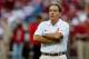 TUSCALOOSA, AL - OCTOBER 19: Head coach Nick Saban of the Alabama Crimson Tide looks on during pregame warmups prior to facing the Arkansas Razorbacks at Bryant-Denny Stadium on October 19, 2013 in Tuscaloosa, Alabama. (Photo by Kevin C. Cox/Getty Images)