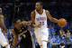 Apr 19, 2014; Oklahoma City, OK, USA; Oklahoma City Thunder forward Kevin Durant (35) drives to the basket against Memphis Grizzlies guard Tony Allen (9) during the fourth quarter in game one during the first round of the 2014 NBA Playoffs at Chesapeake Energy Arena. Mandatory Credit: Mark D. Smith-USA TODAY Sports