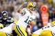 Sept 24, 2012; Seattle, WA, USA; Green Bay Packers quarterback Aaron Rodgers (12) gives an instruction to a teammate to go in motion against the Seattle Seahawks during the fourth quarter warmups at CenturyLink Field. Mandatory Credit: Joe Nicholson-USA TODAY Sports