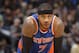 OAKLAND, CA - MARCH 30: Carmelo Anthony #7 of the New York Knicks in a game against the Golden State Warriors on March 30, 2014 at Oracle Arena in Oakland, California. NOTE TO USER: User expressly acknowledges and agrees that, by downloading and or using this photograph, user is consenting to the terms and conditions of Getty Images License Agreement. Mandatory Copyright Notice: Copyright 2014 NBAE (Photo by Rocky Widner/NBAE via Getty Images)