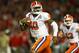 MIAMI GARDENS, FL - JANUARY 03: Tajh Boyd #10 of the Clemson Tigers runs for a touchdown in the first half against the Ohio State Buckeyes during the Discover Orange Bowl at Sun Life Stadium on January 3, 2014 in Miami Gardens, Florida. (Photo by Streeter Lecka/Getty Images)