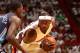 MIAMI, FL - April 23: LeBron James #6 of the Miami Heat looks to pass the ball against the Charlotte Bobcats during Game Two of the Eastern Conference Finals of the 2014 NBA playoffs at the American Airlines Arena in Miami, Florida on April 23, 2014. NOTE TO USER: User expressly acknowledges and agrees that, by downloading and/or using this photograph, user is consenting to the terms and conditions of the Getty Images License Agreement. Mandatory copyright notice: Copyright NBAE 2014 (Photo by Issac Baldizon/NBAE via Getty Images)