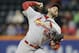 St. Louis Cardinals' Michael Wacha delivers a pitch during the first inning of a baseball game against the New York Mets, Wednesday, April 23, 2014, in New York. (AP Photo/Frank Franklin II)
