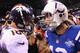 INDIANAPOLIS, IN - OCTOBER 20: Peyton Manning #18 of the Denver Broncos congratulates Andrew Luck #12 of the Indianapolis Colts after the Colts beat the Broncos 39-33 at Lucas Oil Stadium on October 20, 2013 in Indianapolis, Indiana. (Photo by Dilip Vishwanat/Getty Images)