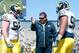 Apr 5, 2014; Ann Arbor, MI, USA; Michigan Wolverines head coach Brady Hoke coaches defensive lineman Ryan Glasgow (96) and defensive tackle Bryan Mone (90) during the Spring Game at Michigan Stadium. Mandatory Credit: Tim Fuller-USA TODAY Sports