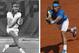 FILE - Sweden's Bjorn Borg, left, is shown during a tennis match at the French Open at Roland Garros stadium in Paris on June 8, 1980. At right, Spain's Rafael Nadal returns the ball to Switzerland's Roger Federer Sunday, June 5, 2011 in the men's final of the French Open tennis tournament in Paris. Nadal equaled Bjorn Borg's record of six titles at Roland Garros and earned his 10th career major championship with the 7-5, 7-6 (3), 5-7, 6-1 victory Sunday. (AP Photo/Michel Liupchitz, Michel Spingler)