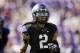 TCU cornerback Jason Verrett (2) stands at the line of scrimmage in the first half of an NCAA college football game against Kansas, Saturday, Oct. 12, 2013, in Fort Worth, Texas. TCU won 27-17. (AP Photo/Tony Gutierrez)